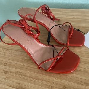 Orange high heel sandals New